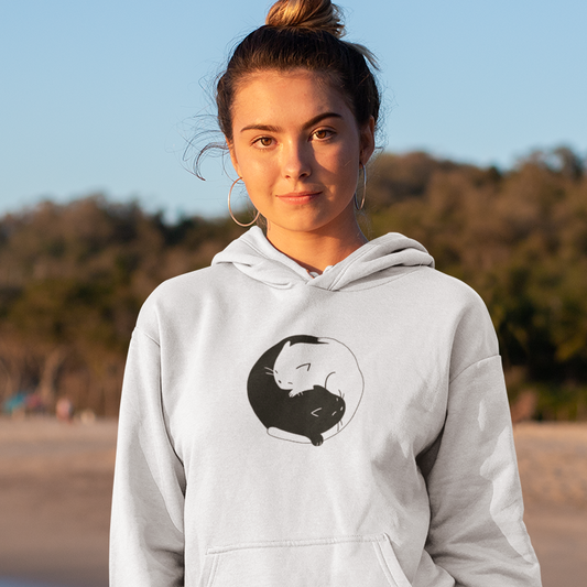Yin Yang Cat Hoodie