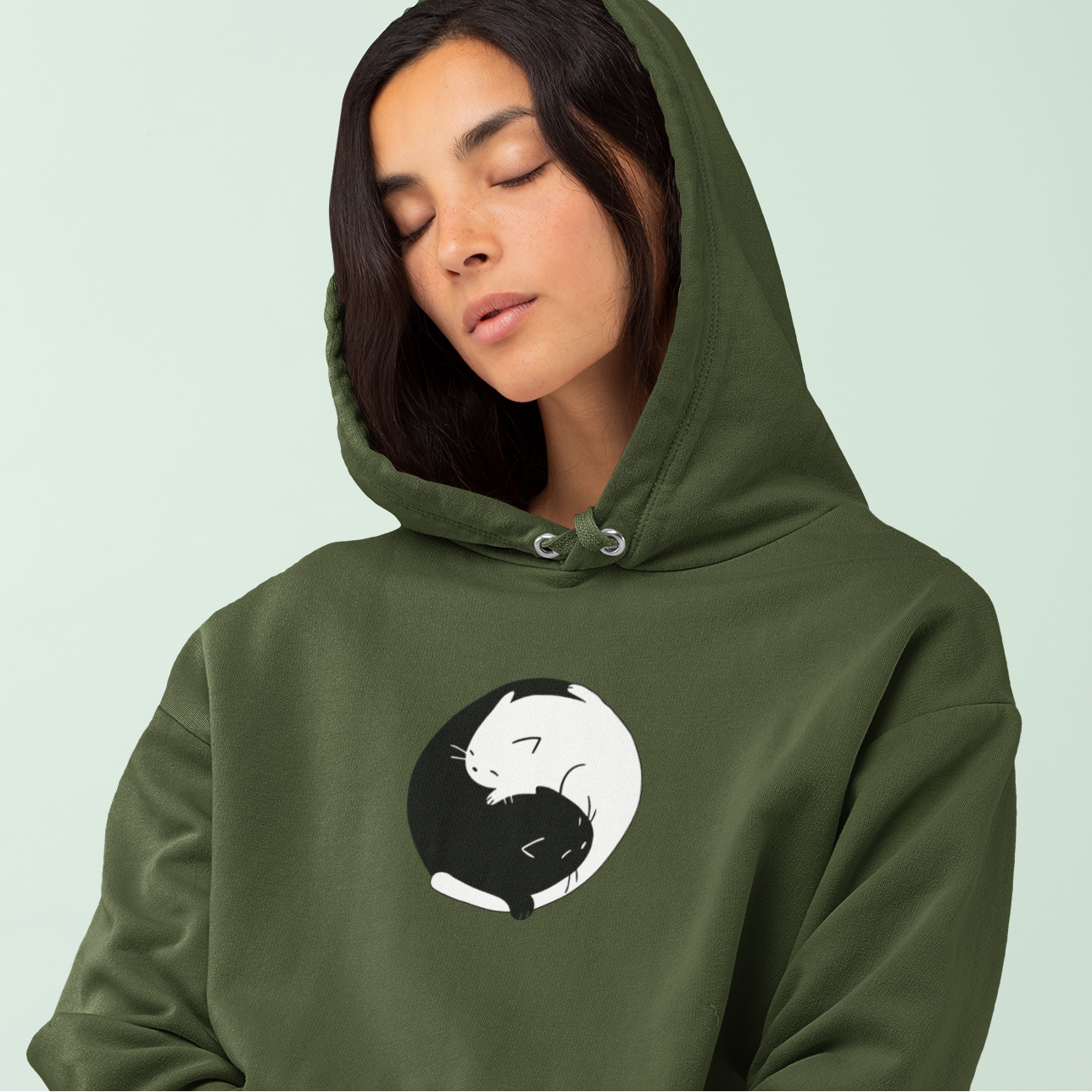 Yin Yang Cat Hoodie
